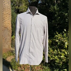 Loro Piana "André" cotton long-sleeve striped dress shirt - size L IT